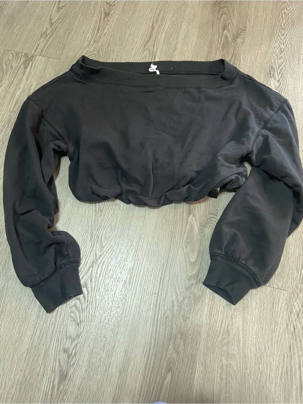 Off-the-shoulder Cropped Long-Sleeve Sweatshirt - Women's